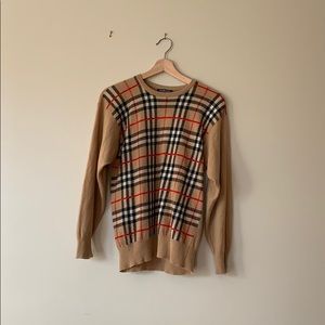 vintage burberry nova check cashmere sweater